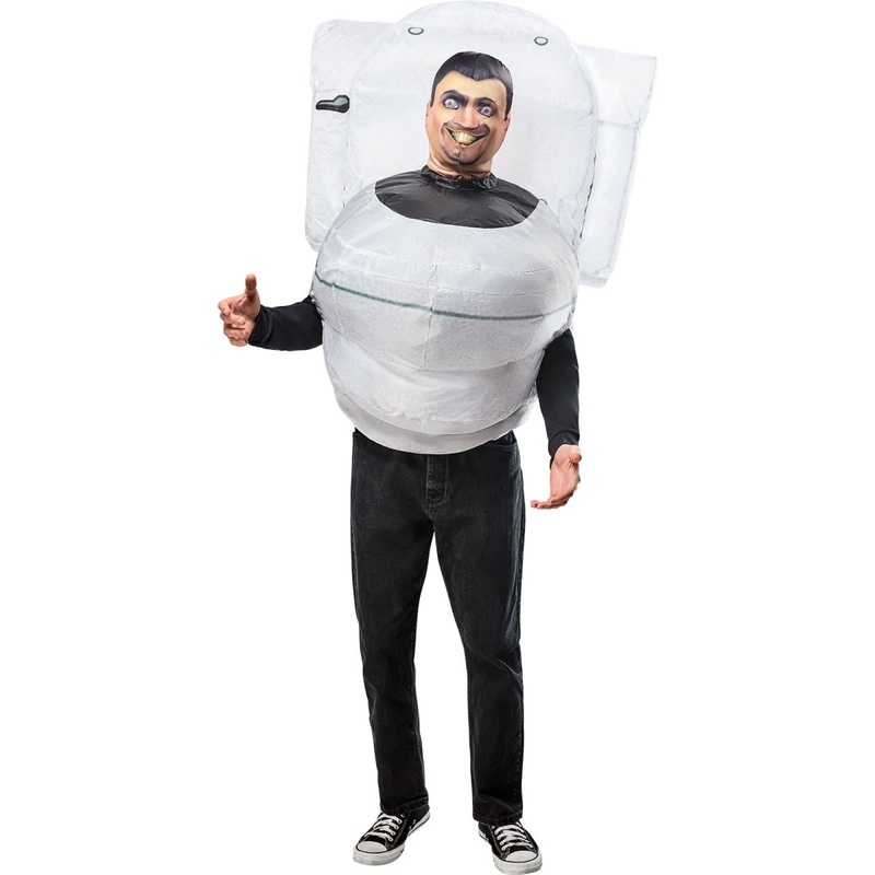 Skibidi Toilet Inflatable Costume with Mask for Adults One Size