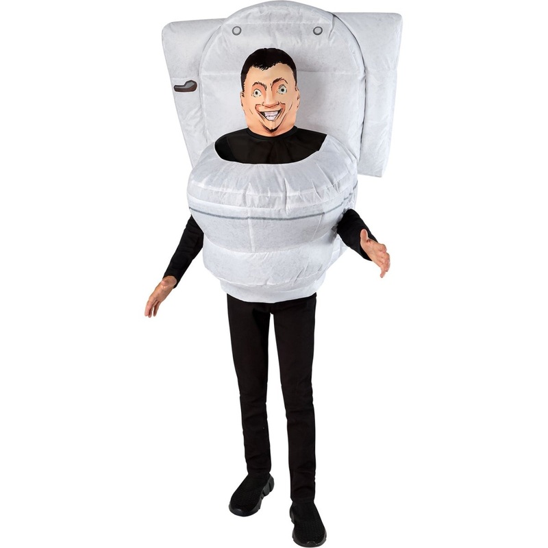 Skibidi Toilet Inflatable Costume with Mask for Kids One Size