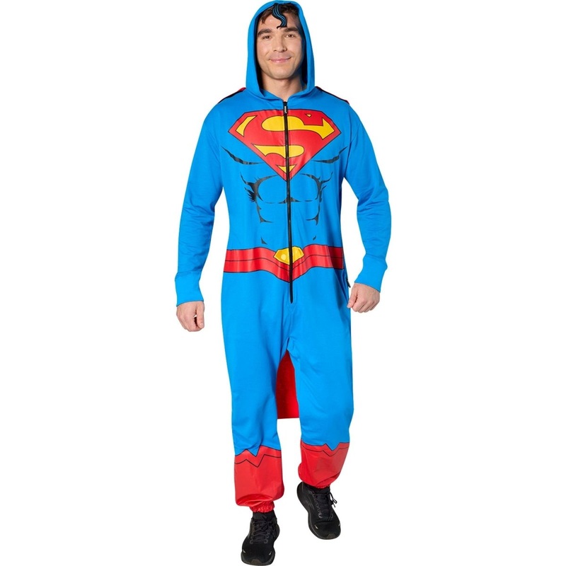 Superman Classic Costume for Adults, Comfy Onesie, DC Comics S