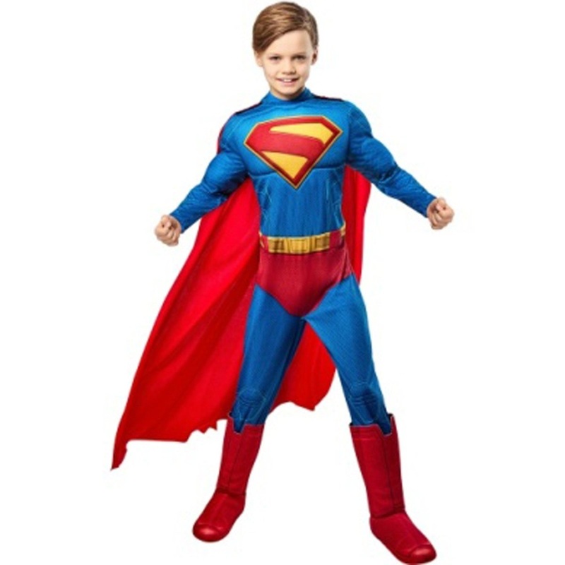 Superman Classic Costume for Kids, Jumpsuit and Cape, DC Comics XS