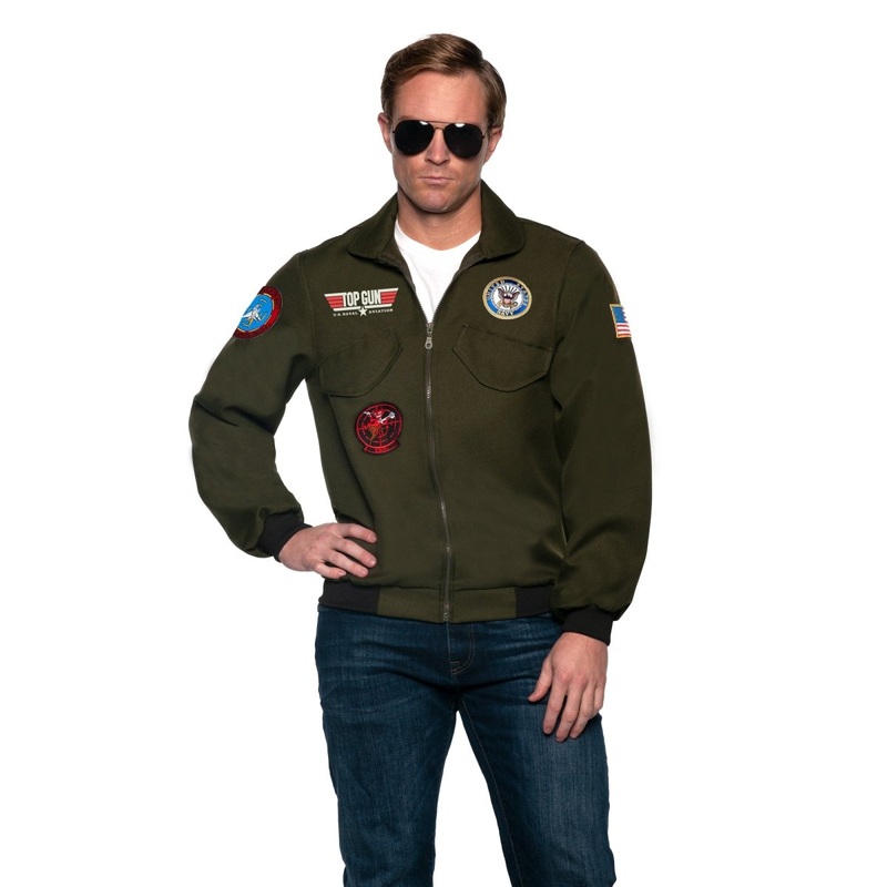 Top Gun Jacket for Adults, Green Jacket One Size