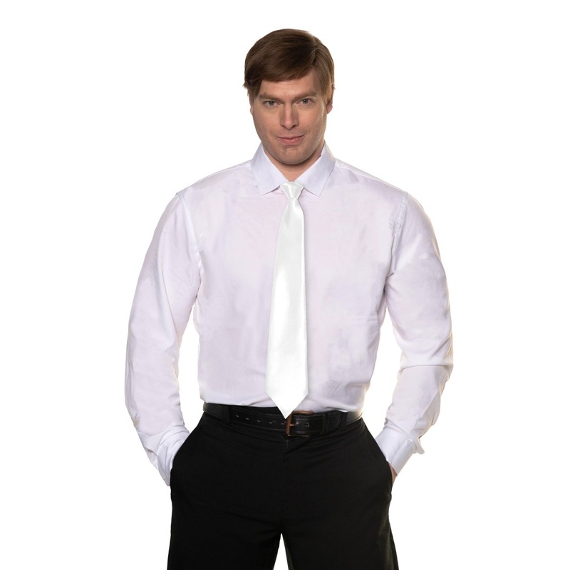 White Zip Up Tie for Adults