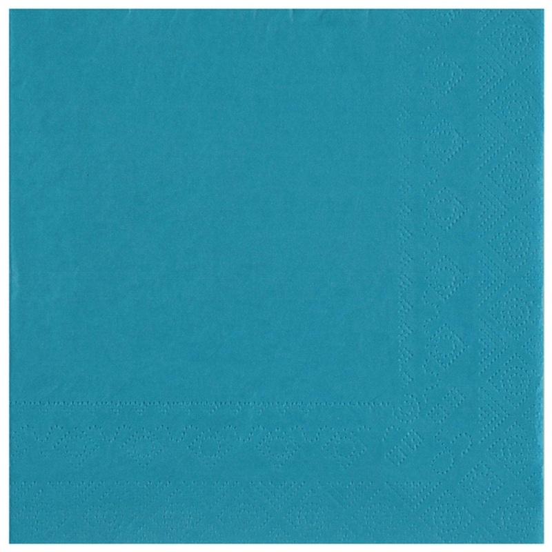 Aqua Blue Large Compostable Lunch Paper Party Napkins, 25 Count