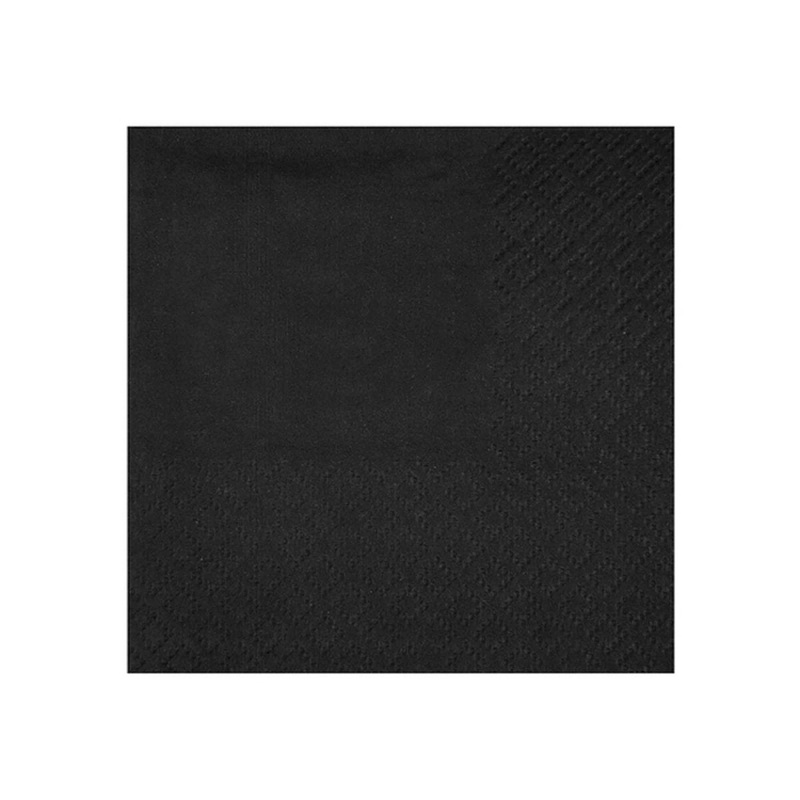 Black Small Compostable Beverage Paper Party Napkins, 25 Count