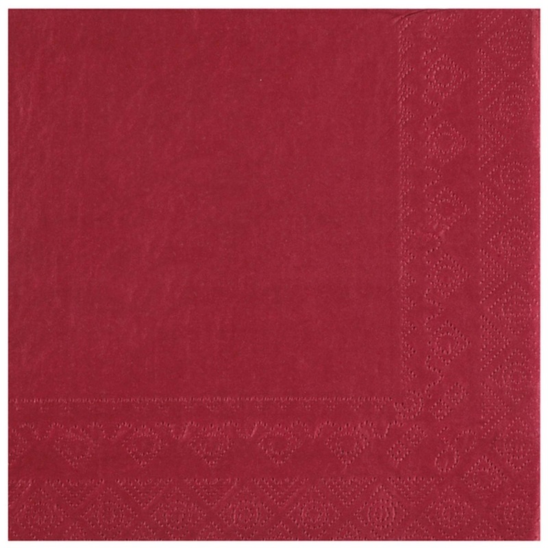Burgundy Red Large Compostable Lunch Paper Party Napkins, 25 Count