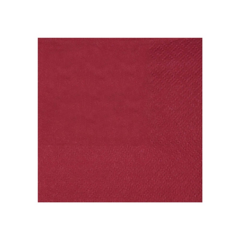 Burgundy Red Small Compostable Beverage Paper Party Napkins, 25 Count