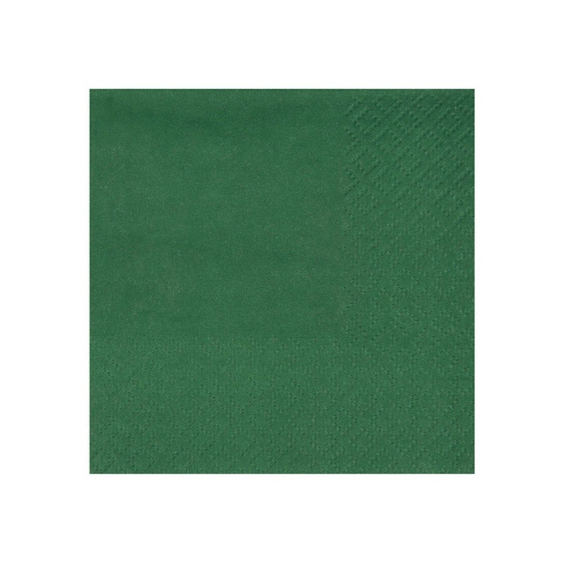 Dark Green Small Compostable Beverage Paper Party Napkins, 25 Count