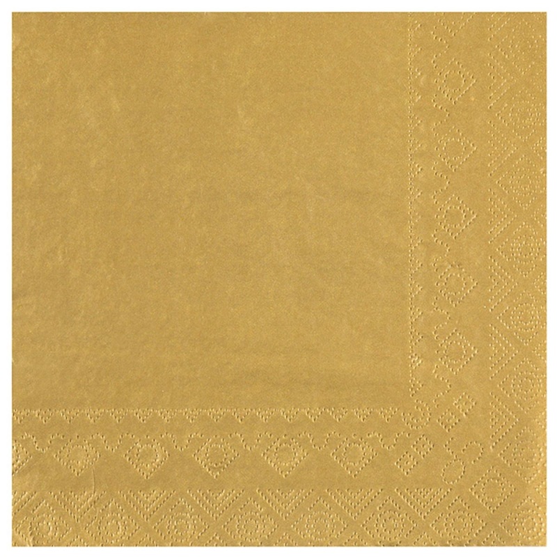 Gold Large Compostable Lunch Paper Party Napkins, 25 Count