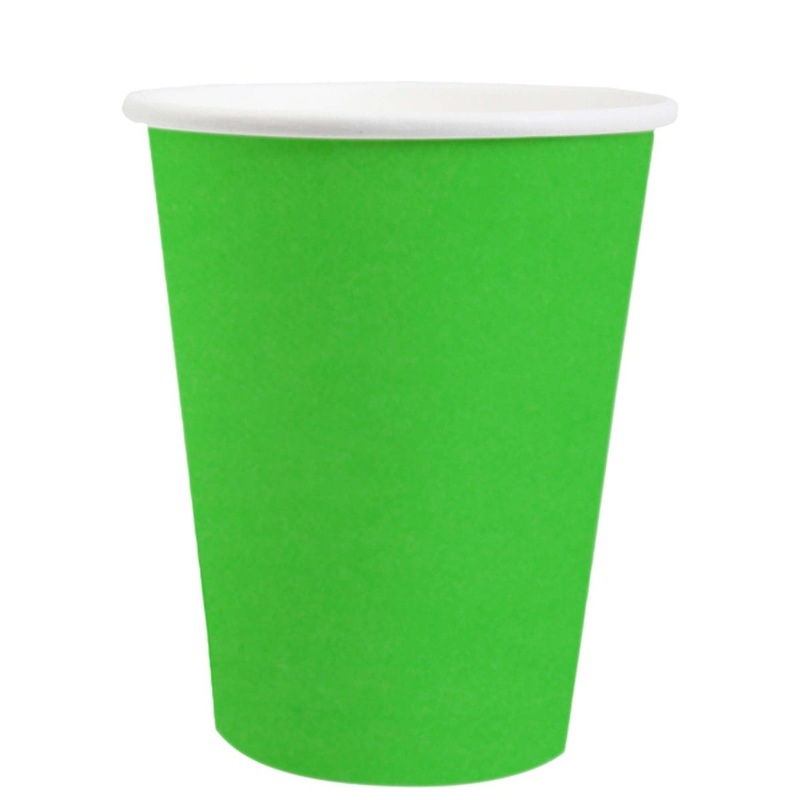 Green Compostable Party Paper Cups, 9 Oz, 10 Count