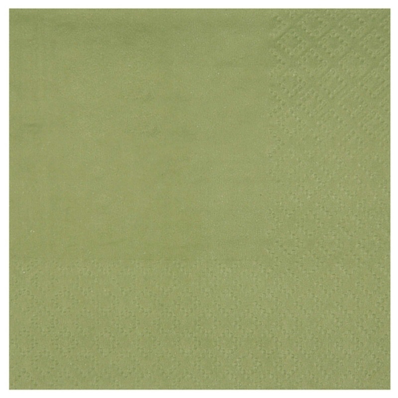 Olive Green Large Compostable Lunch Paper Party Napkins, 25 Count