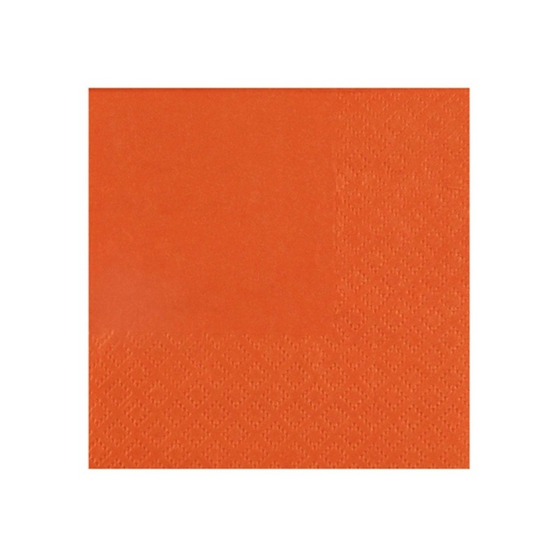 Orange Small Compostable Beverage Paper Party Napkins, 25 Count