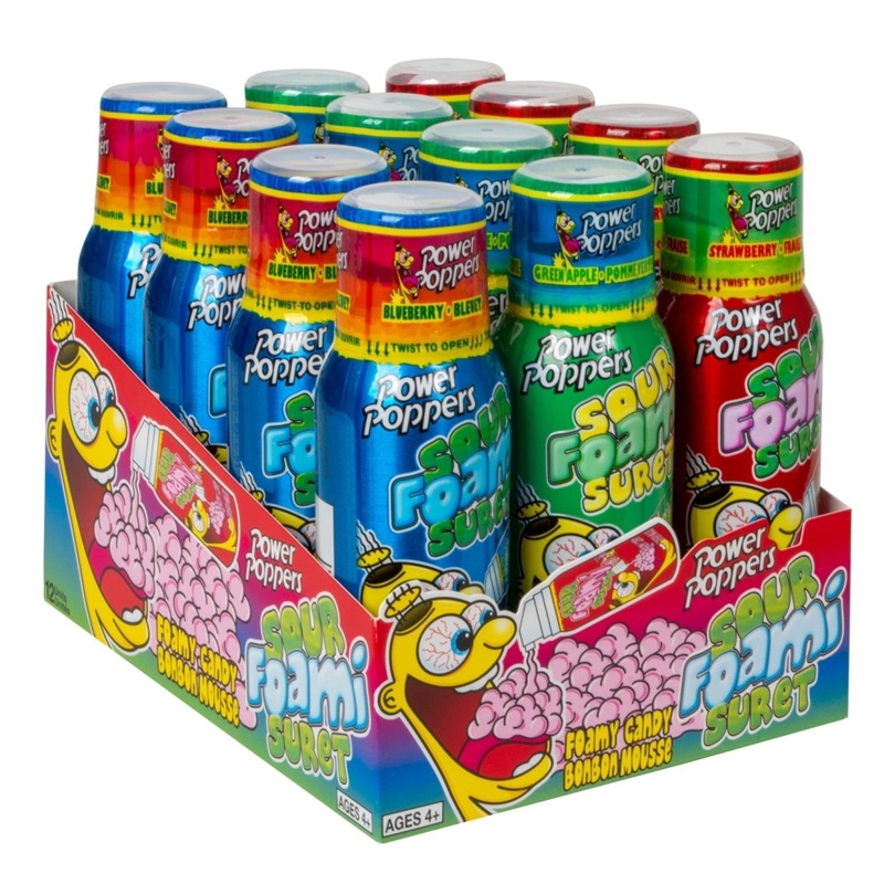Power Poppers Sour Foam Candy, 88ml, Assortment, 1 Count