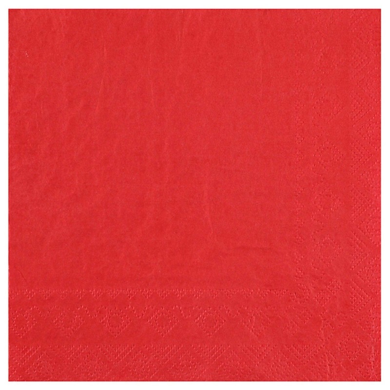 Red Large Compostable Lunch Paper Party Napkins, 25 Count