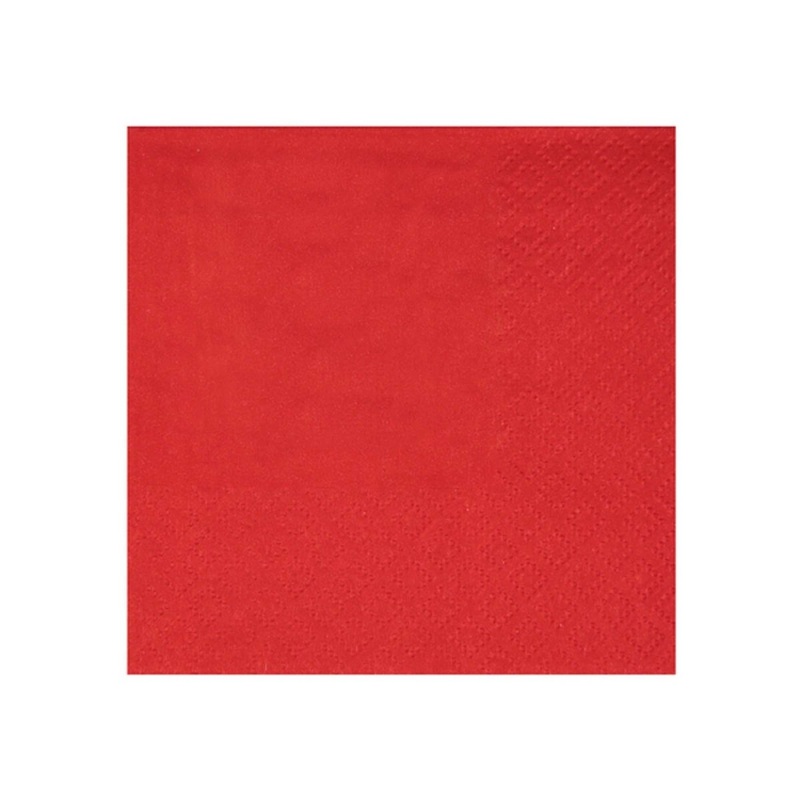 Red Small Compostable Beverage Paper Party Napkins, 25 Count