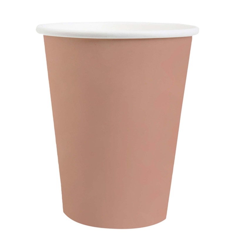 Rose Gold Compostable Party Paper Cups, 9 Oz, 10 Count