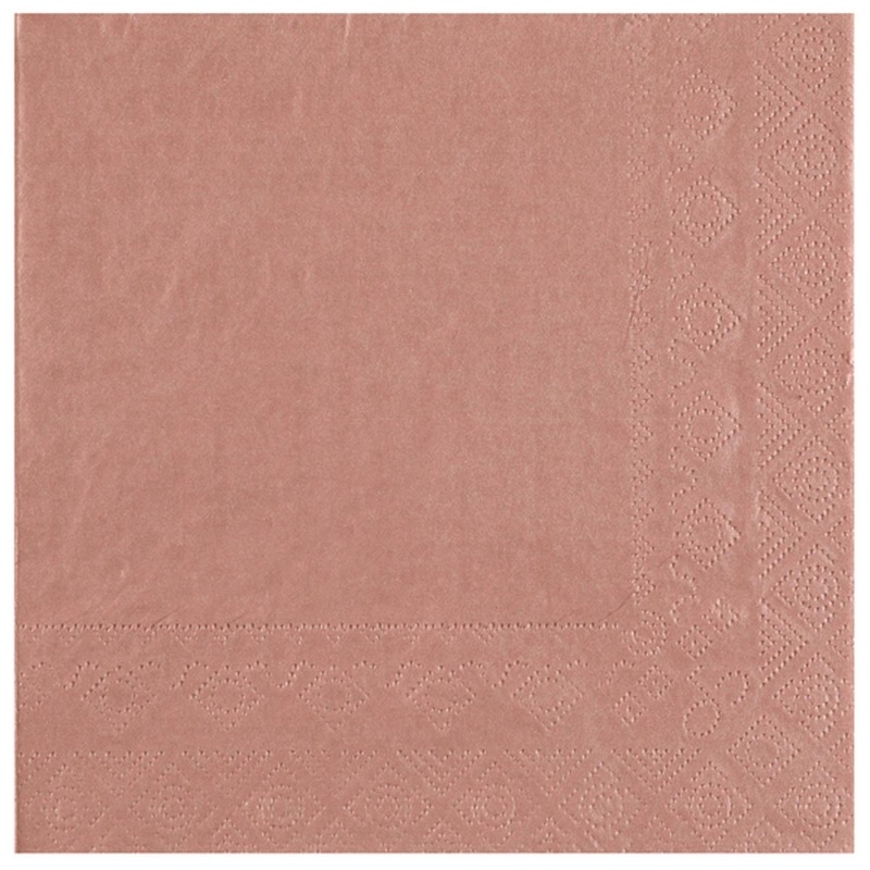 Rose Gold Large Compostable Lunch Paper Party Napkins, 25 Count