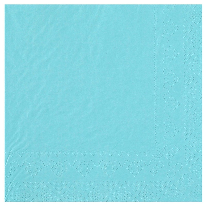 Sky Blue Large Compostable Lunch Paper Party Napkins, 25 Count
