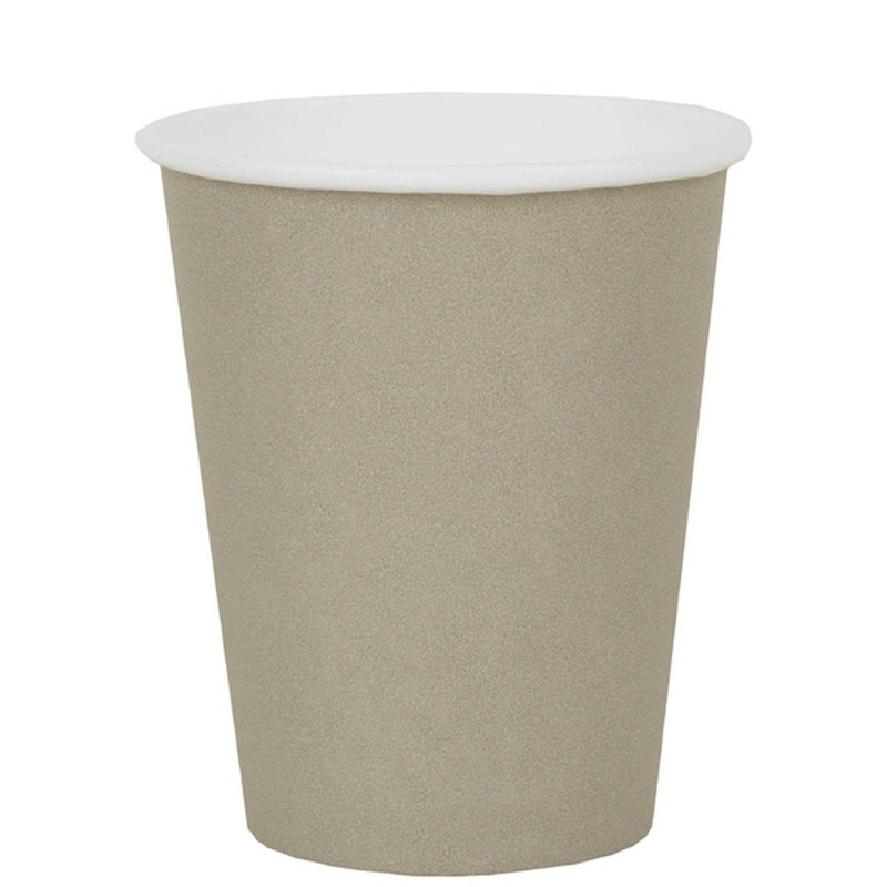 Taupe Brown Compostable Party Paper Cups, 9 Oz, 10 Count