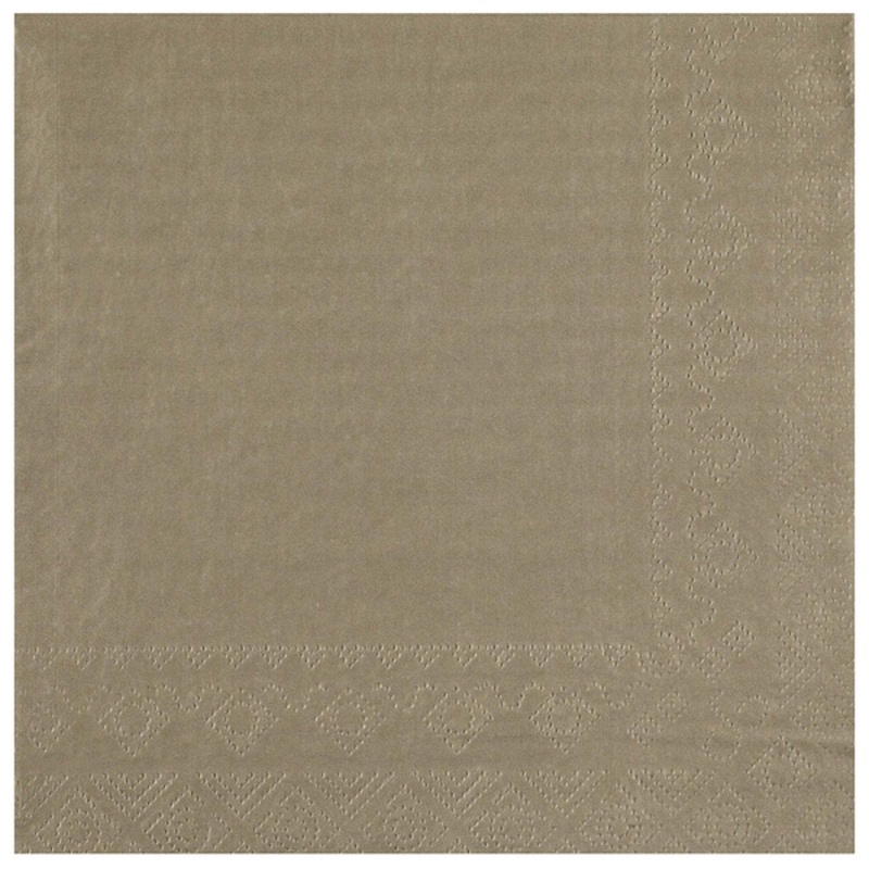 Taupe Brown Large Compostable Lunch Paper Party Napkins, 25 Count