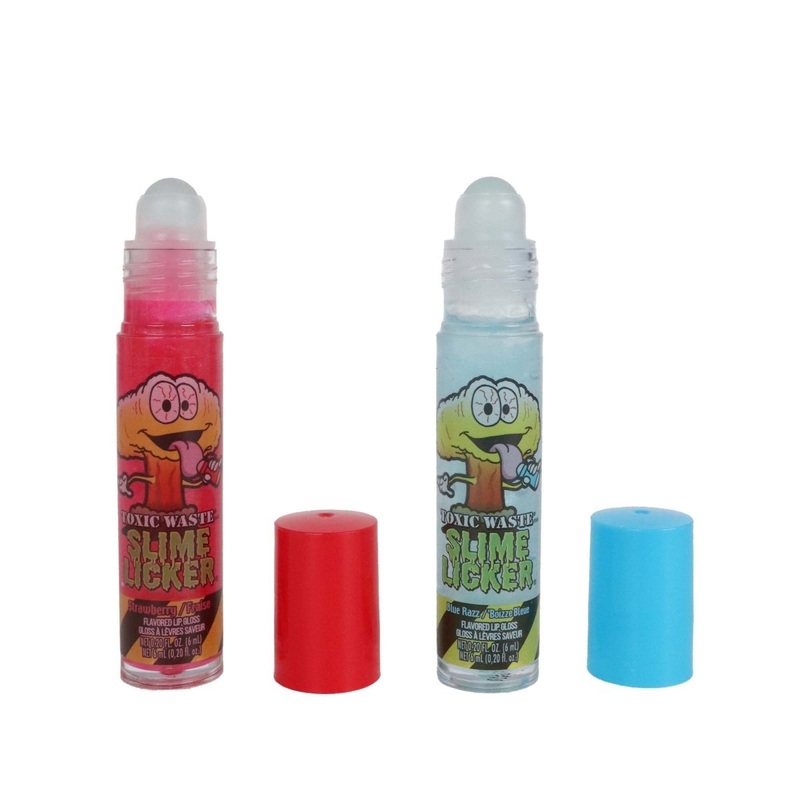 Toxic Waste Slime Licker Rollerball Lip Gloss, Strawberry and Blue Razz, 2 Count