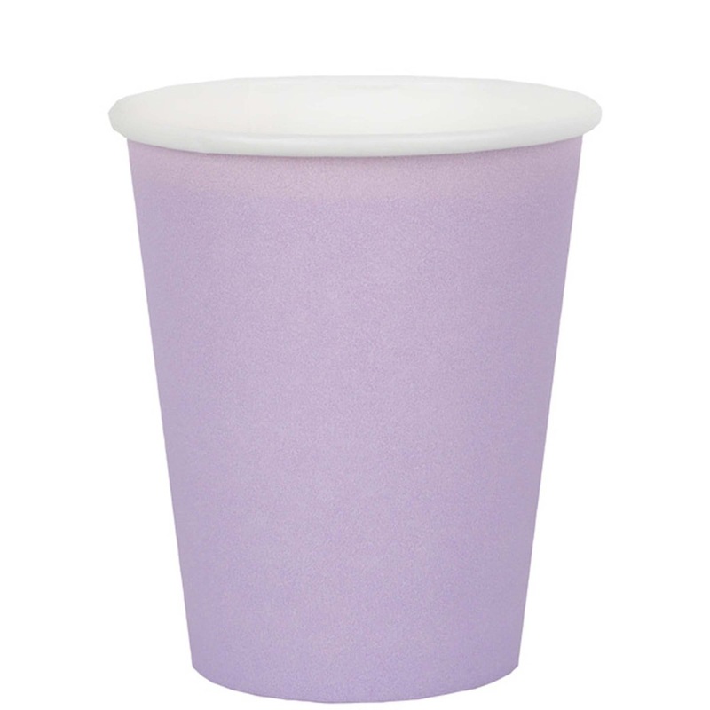 Violet Compostable Party Paper Cups, 9 Oz, 10 Count