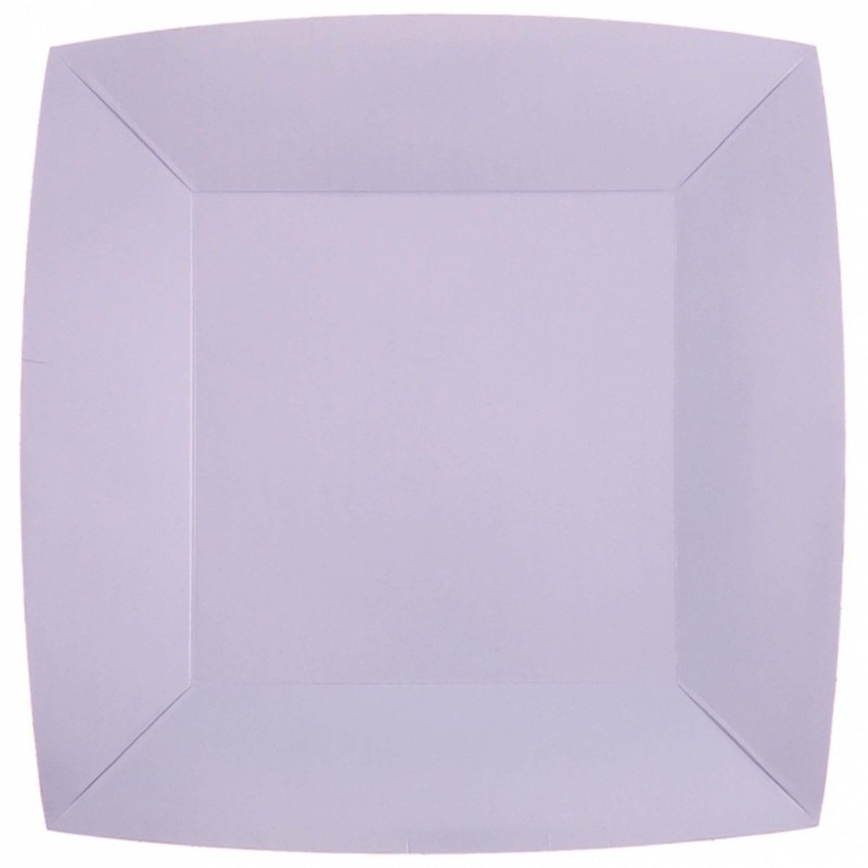 Violet Large Square Compostable Lunch Party Paper Plates, 9 Inches, 10 Count