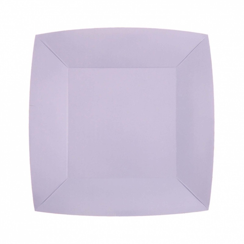 Violet Small Square Compostable Dessert Party Paper Plates, 7 Inches, 10 Count
