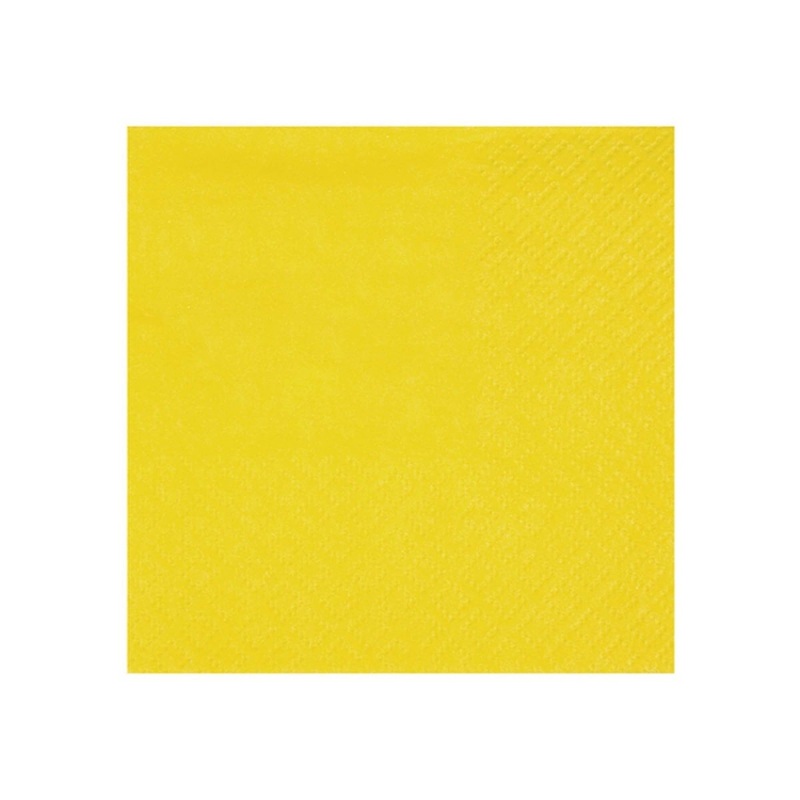Yellow Small Compostable Beverage Paper Party Napkins, 25 Count