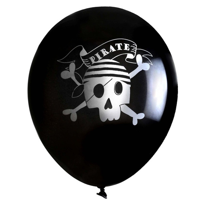 Ahoy Pirate Birthday Latex Balloons, 12Inches, 6 Count