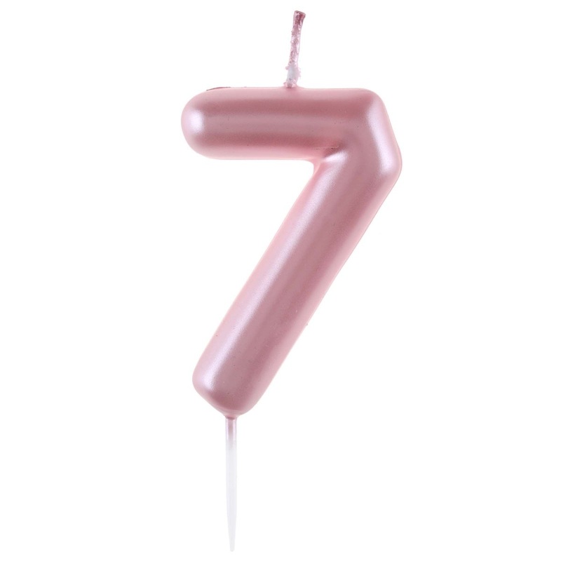 Light Pink Number 7 Birthday Candle, 1 Count