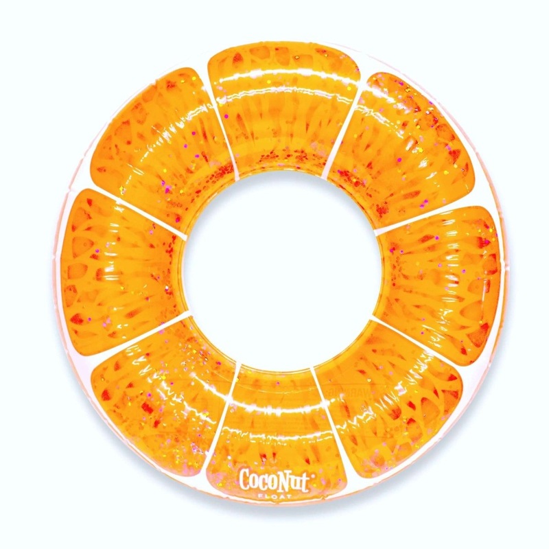 Orange Glitter Tangerine Pool Float, 42 x 42 Inches, 1 Count