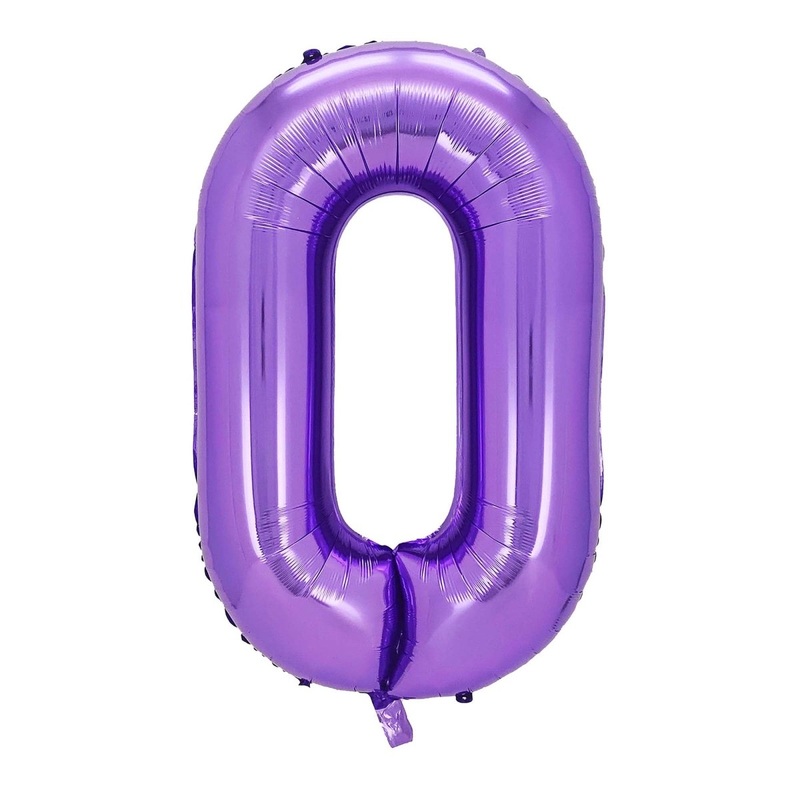 Purple Number 0 Supershape Foil Balloon, 40 Inches, 1 Count