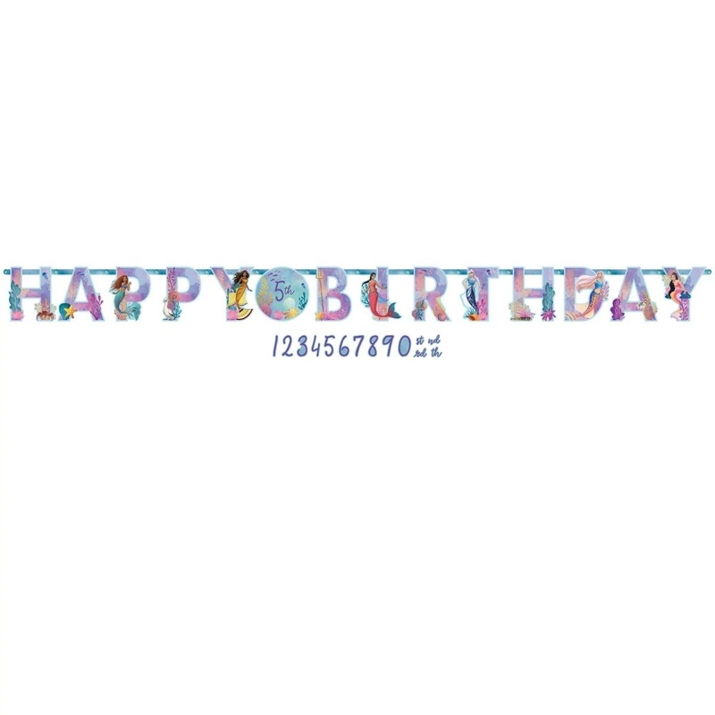 The Little Mermaid Jumbo Add-an-Age Happy Birthday Letter Paper Banner, 10 1/2 x 120 Inches, 1 Count