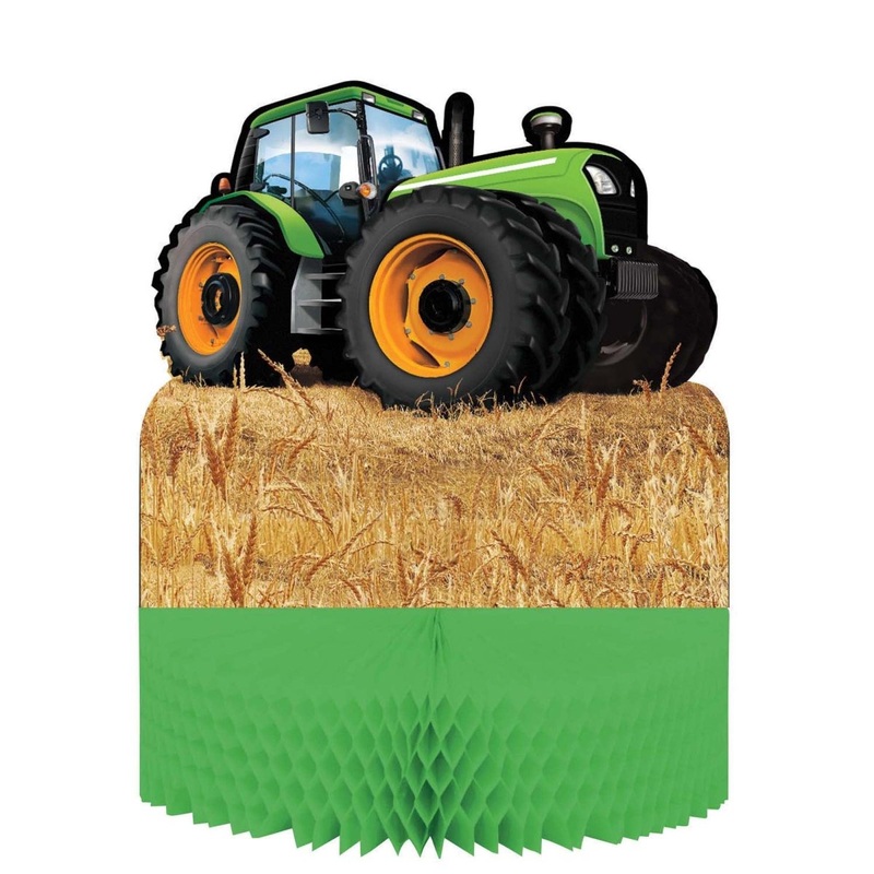 Tractor Time Birthday Paper Table Centerpiece, 9 x 12 Inches, 1 Count
