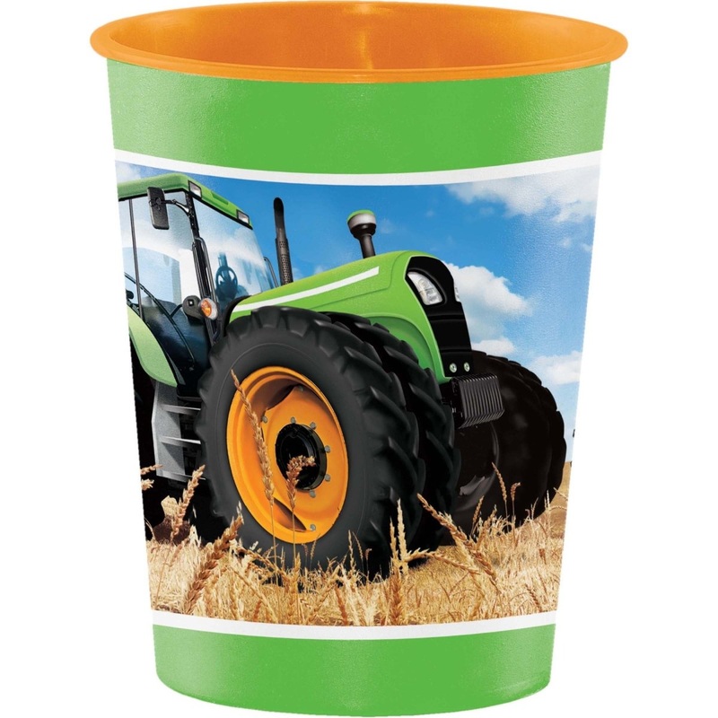 Tractor Time Birthday Party Orange Favour Cup, 16 Oz, 1 Count