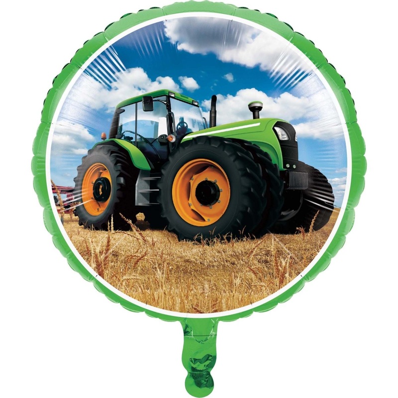 Tractor Time Round Foil Balloon, 18 Inches, 1 Count