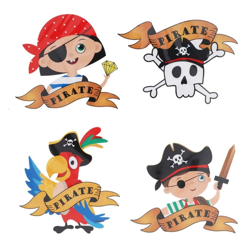 Ahoy Pirate Birthday Sticker Sheets, 16 Count