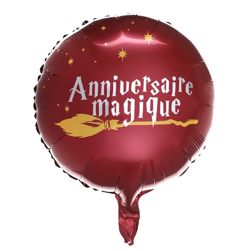 "Anniversaire Magique" Birthday Round Foil Balloon, French Version, 18 Inches, 1 Count