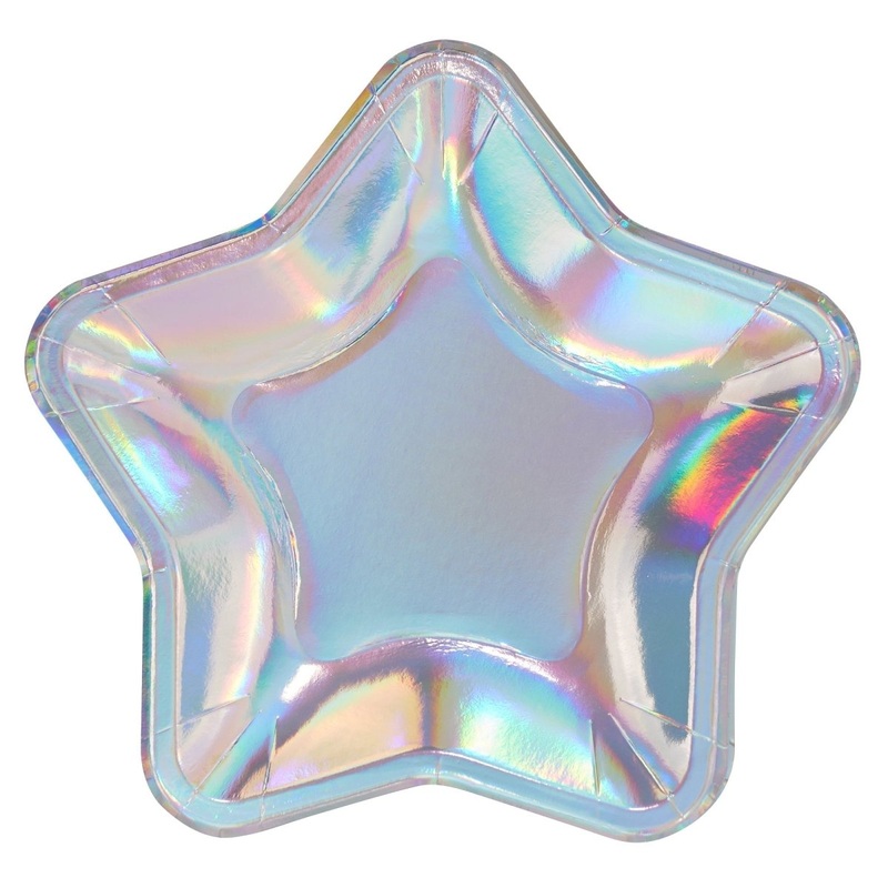 Celestial Large Star Shaped Lunch Paper Plates, 8 1/4 Inches, 8 Count