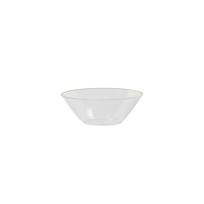 Clear Premium Quality Bowls with Gold Rim, 6 oz, 10 Count