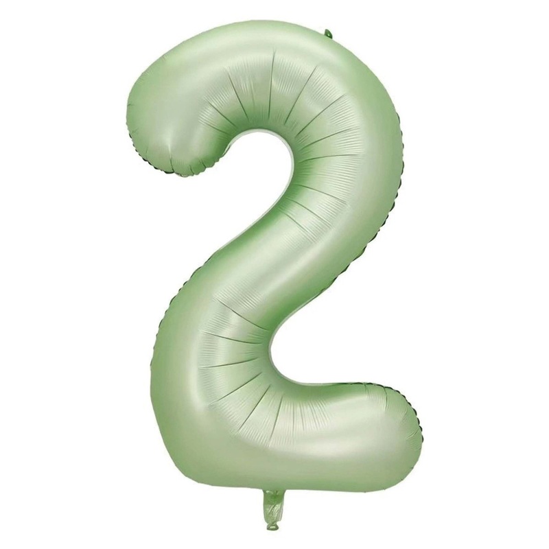 Eucalyptus Matte Green Number 2 Supershape Foil Balloon, 40 Inches, 1 Count