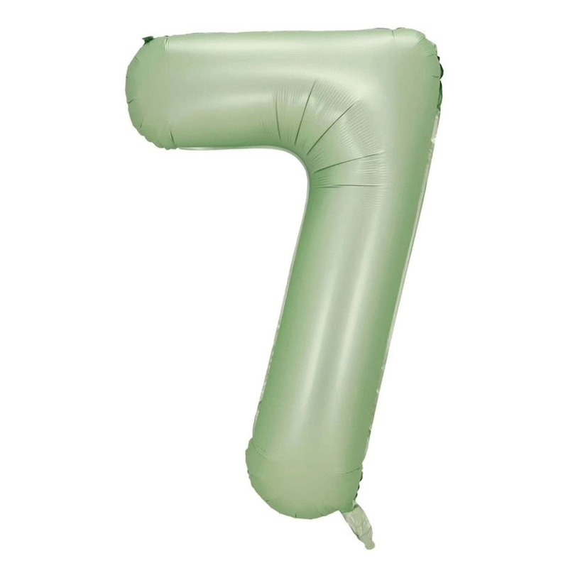 Eucalyptus Matte Green Number 7 Supershape Foil Balloon, 40 Inches, 1 Count