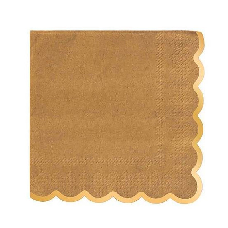 Flower Edge Large Kraft Lunch Napkins, 16 Count