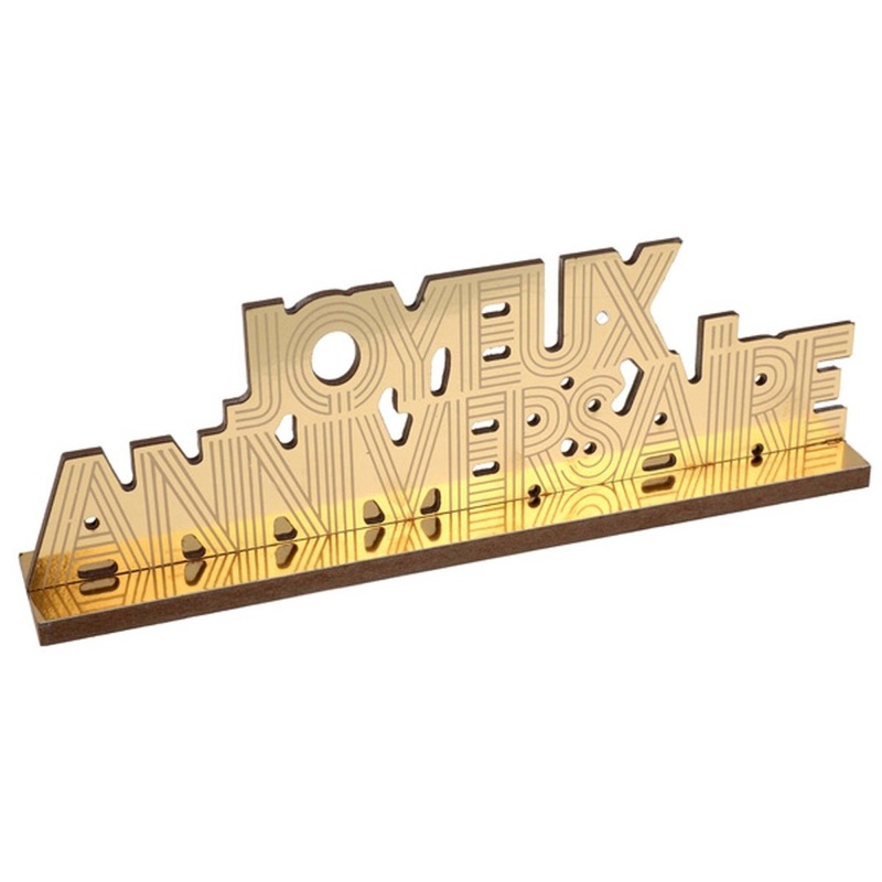 "Joyeux Anniversaire" Birthday Gold Table Decoration, 1 Count
