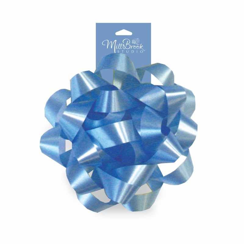 Light Blue Gift Confetti Bow, 6 Inches, 1 Count