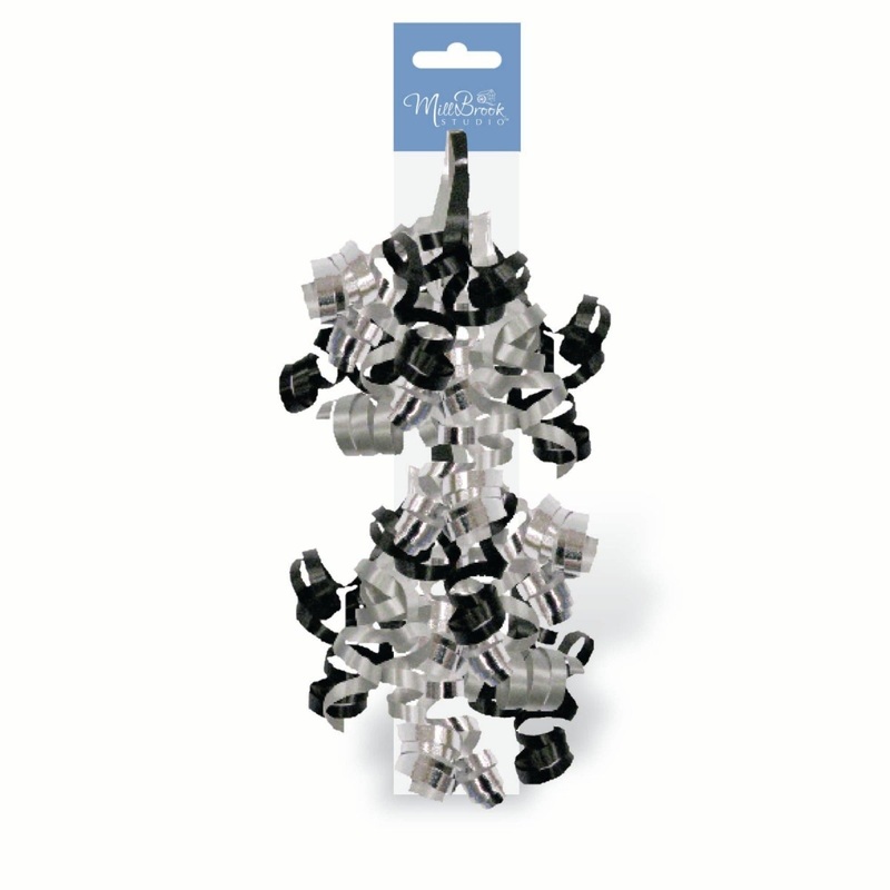 Metallic Black Swirl Gift Bow, 1 Count