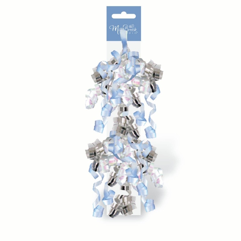 Metallic Blue Swirl Gift Bow, 1 Count