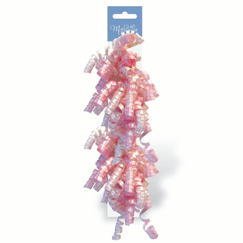 Pink Printed Swirl Gift Bow, 1 Count