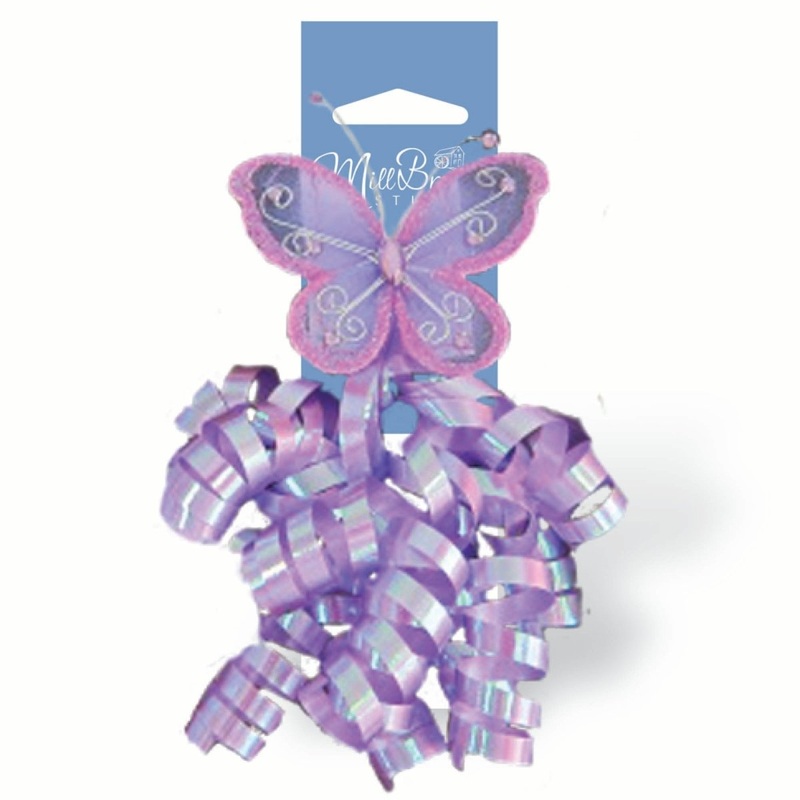 Purple Butterfly Swirl Gift Bow, 1 Count