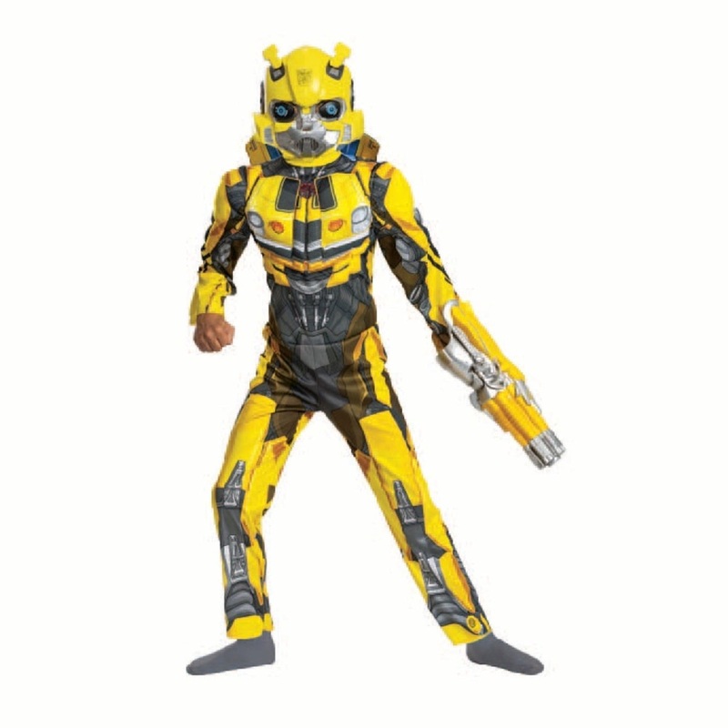 Transformers Bumblebee Muscle Jumpsuit Costume for Kids, Yellow Muscle Jumpsuit 3T-4T